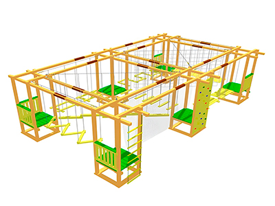 Детский верёвочный парк модульный, 9 этапов