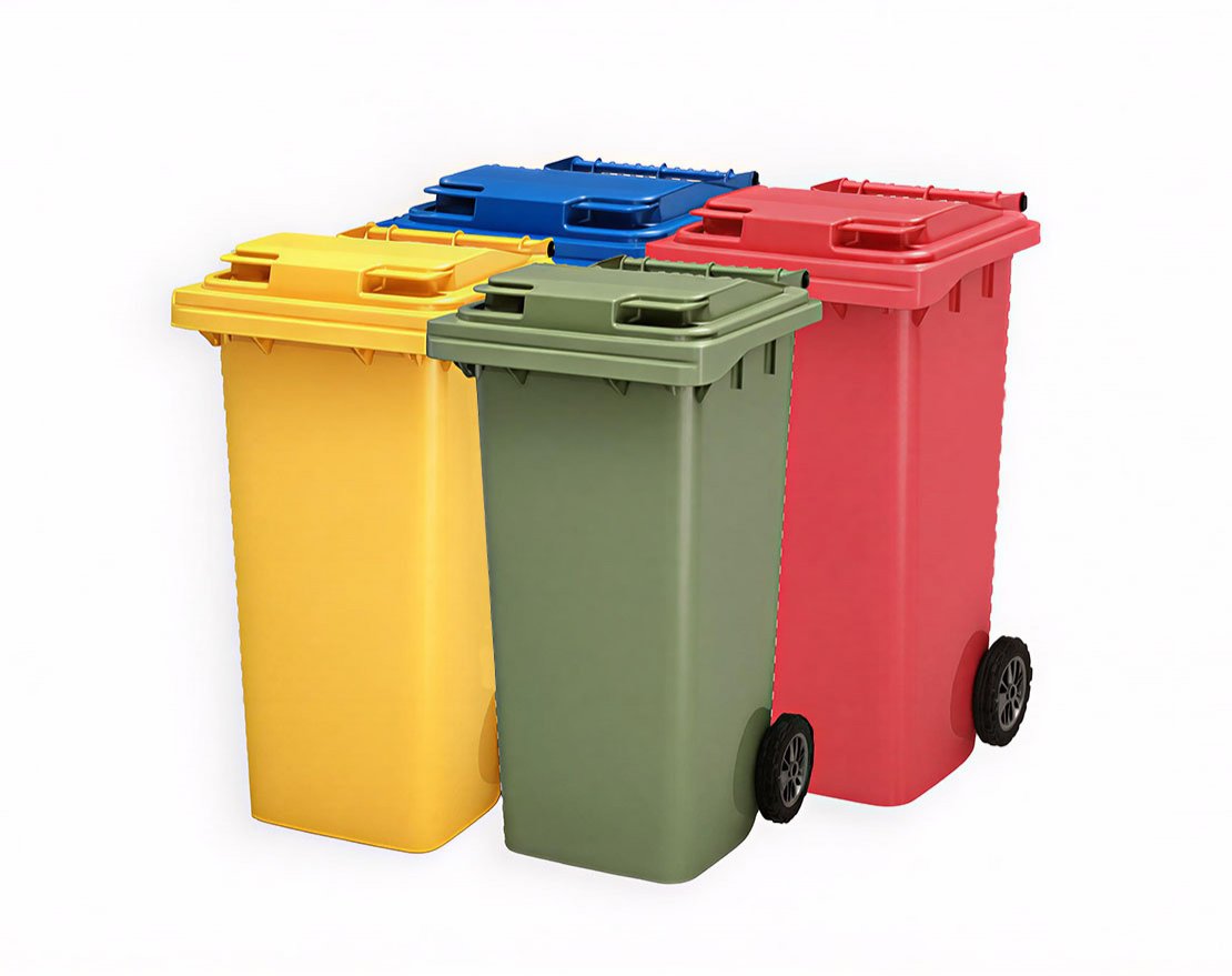 Бак мусорный пластиковый - 120 литров - вид 3