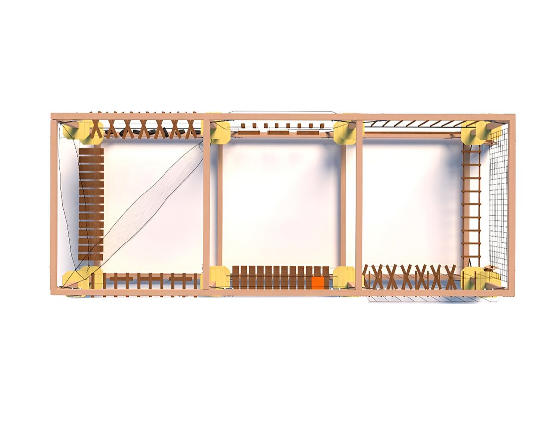 Быстровозводимый модульный веревочный парк 16 этапов - вид 2
