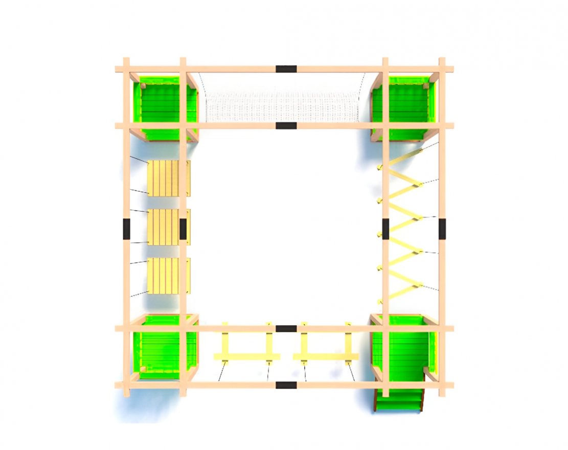 Детский верёвочный парк модульный, 4 этапа - вид 2