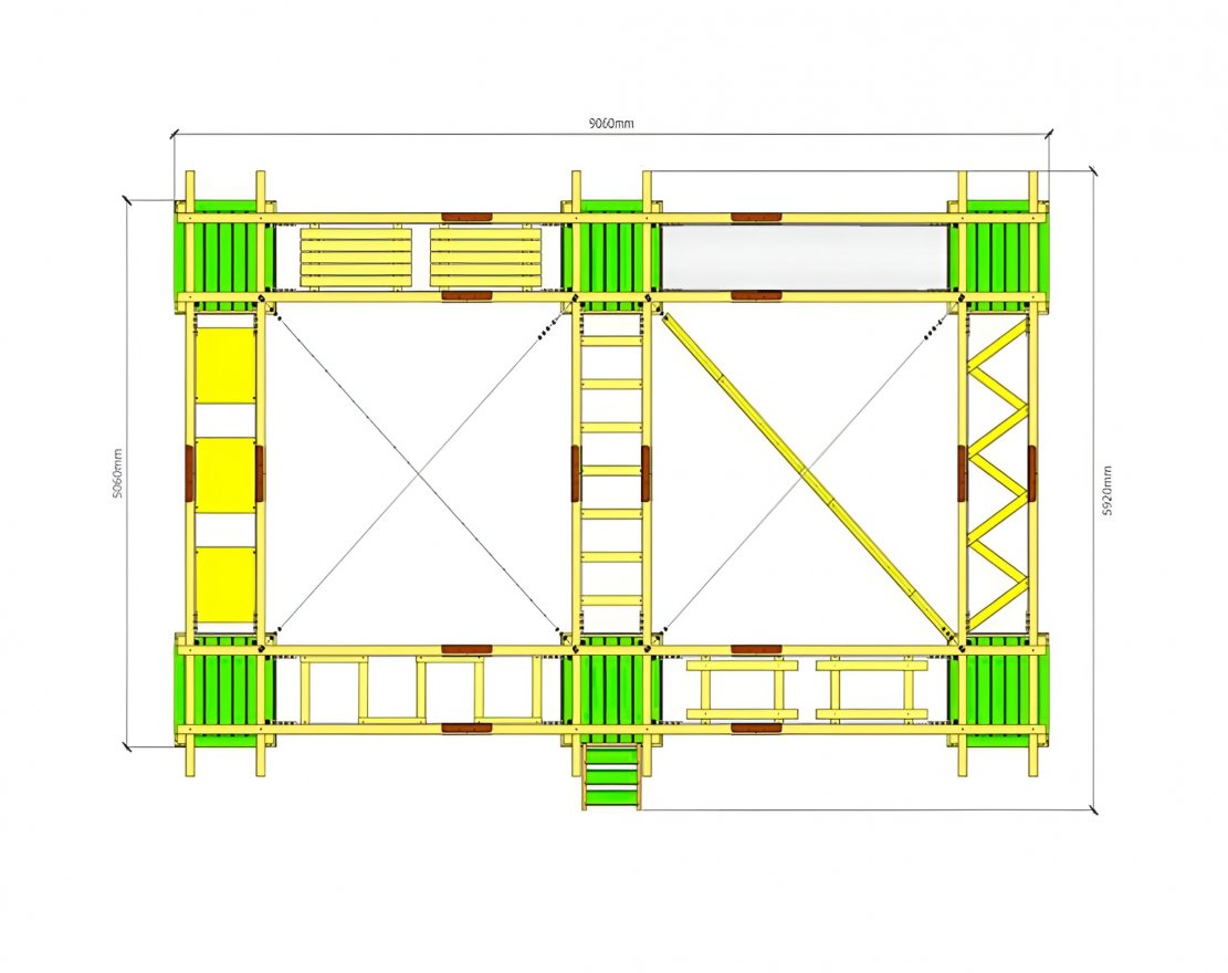 Детский верёвочный парк модульный, 9 этапов - вид 2