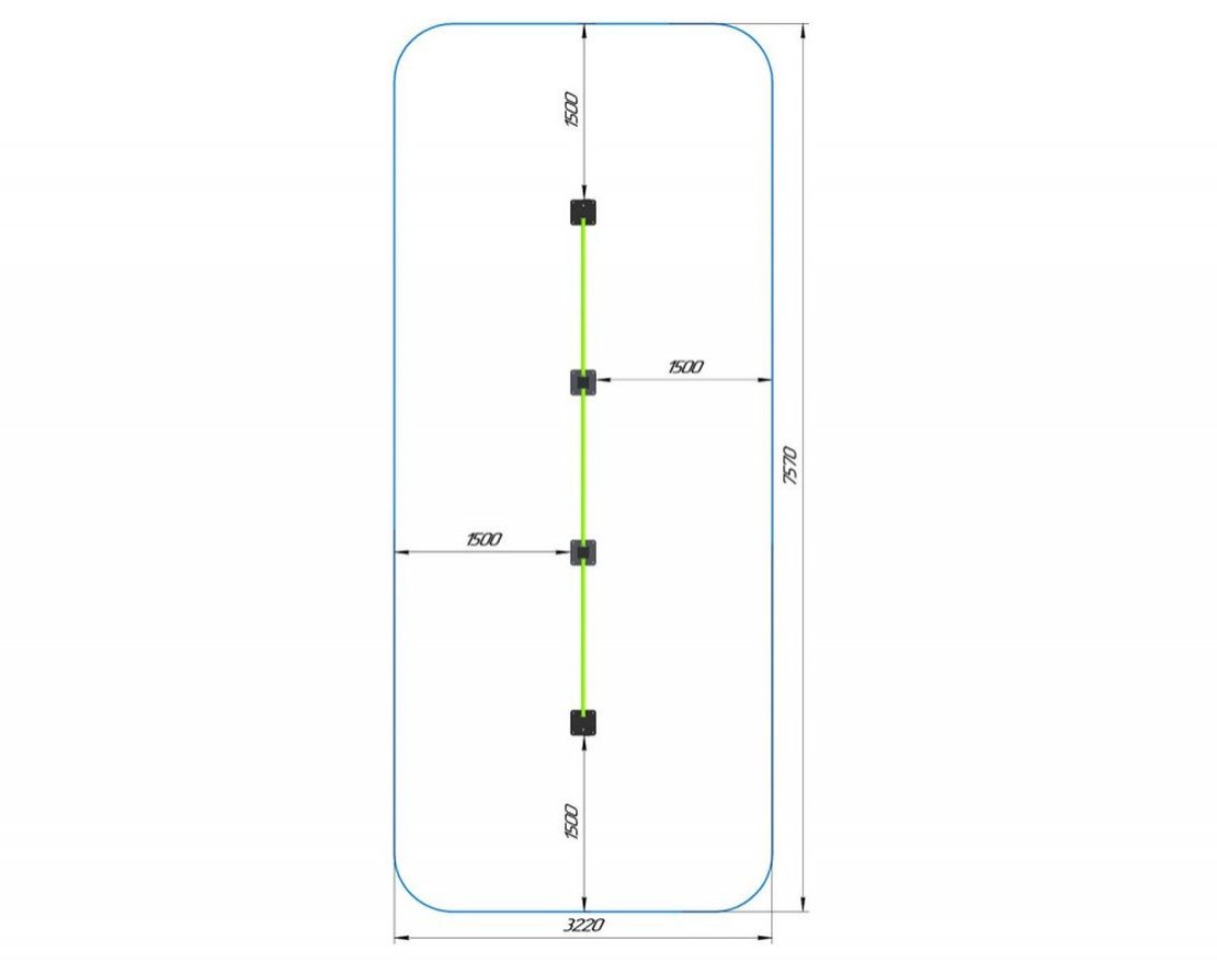 Перекладины стационарные разноуровневые Каскад силы - вид 3