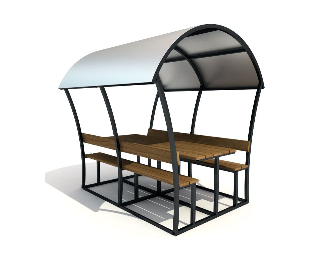 Уличный стол с навесом - вид 2