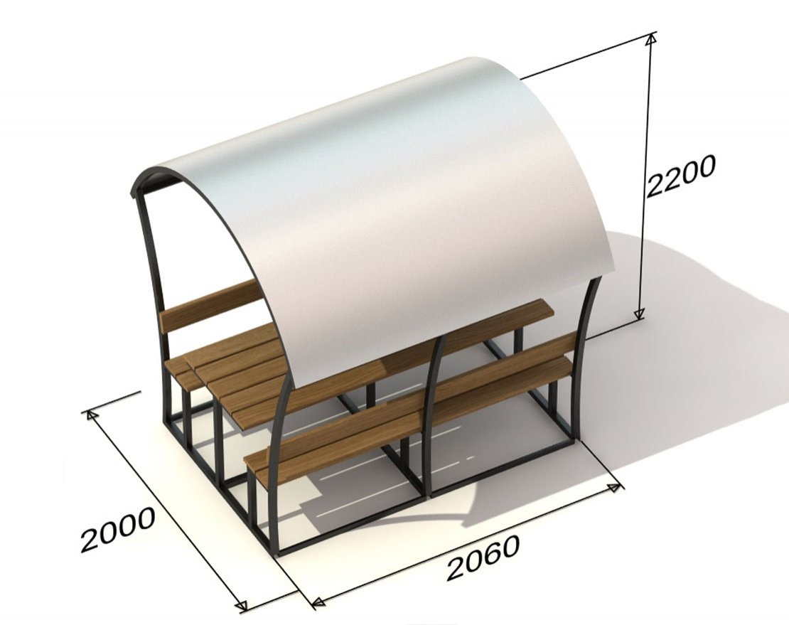 Уличный стол с навесом - вид 3