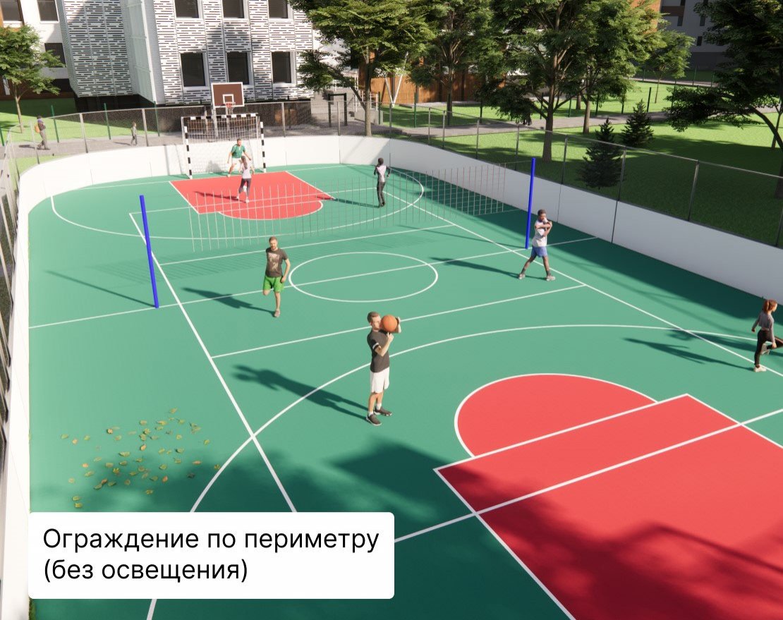 Универсальная хоккейная коробка HC-1 (15x30 м) бесшовное покрытие - вид 3