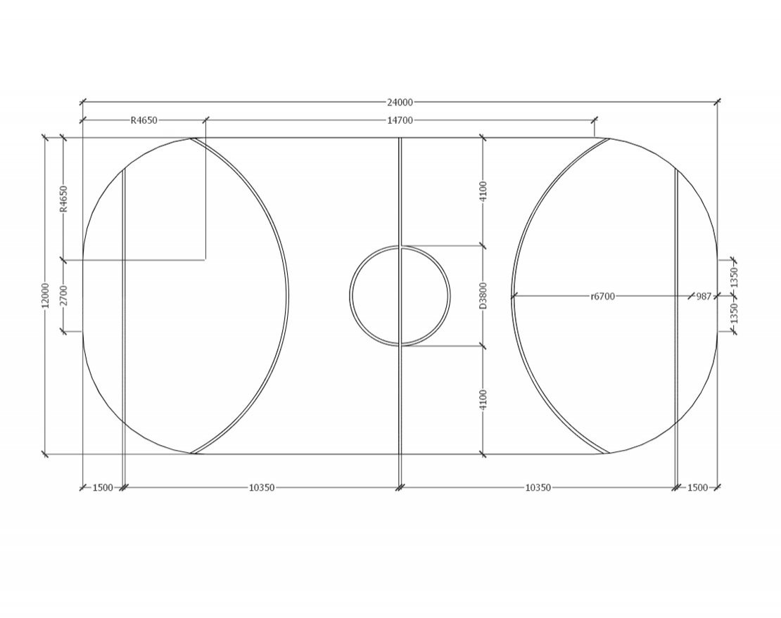Универсальная хоккейная коробка HC-4 (12x24 м) бесшовное покрытие - вид 2