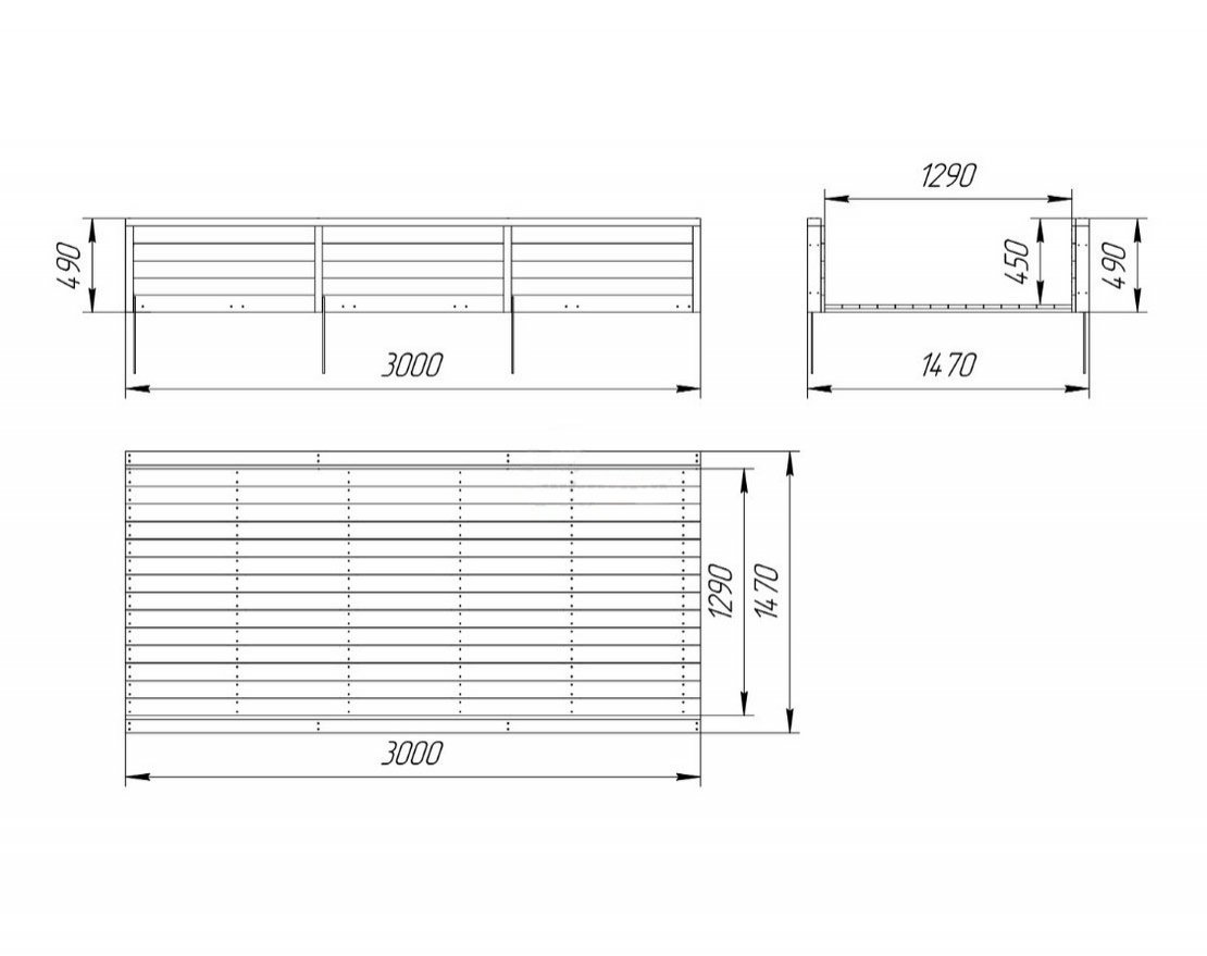 Выкат для зимней горки 3 м (ширина ската 1,25 м) - вид 3