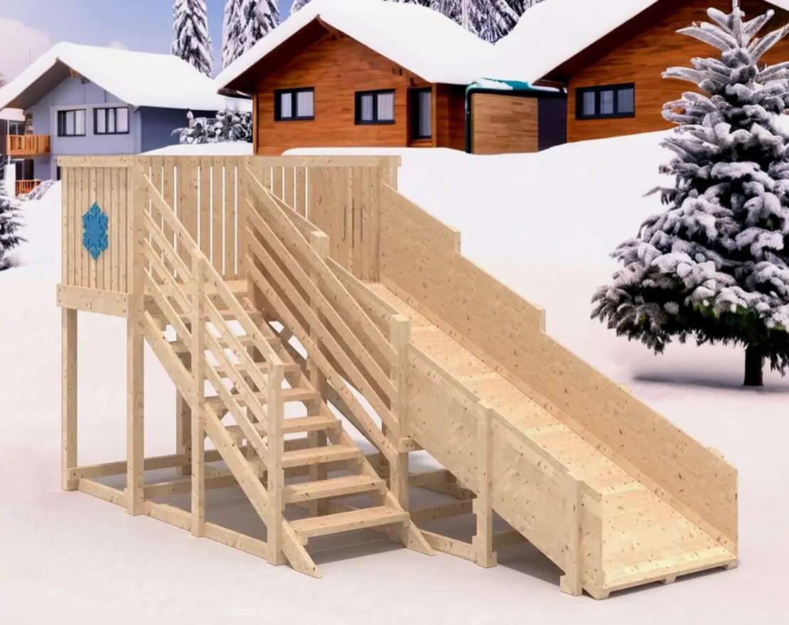 Зимняя горка Snow Fox (скат 4 м), без окраски - вид 2
