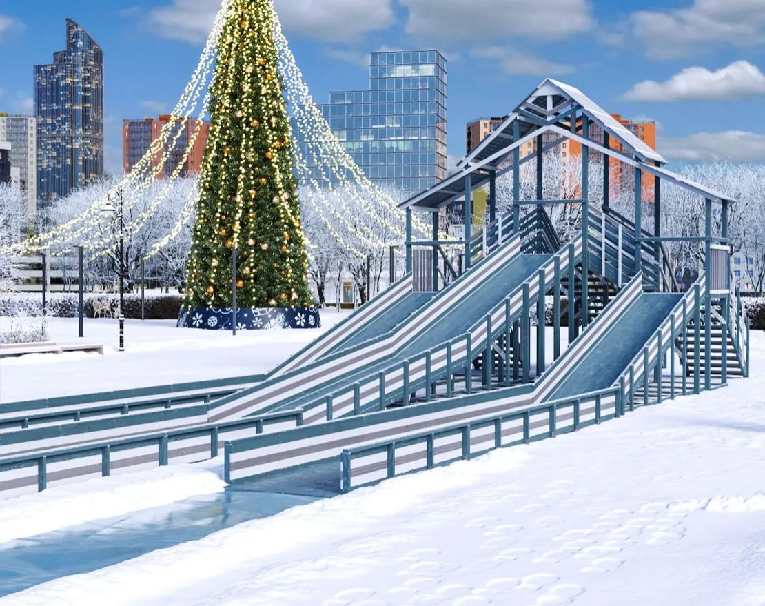 Зимняя горка TORUDA Север-11/1 (3 ската, цвет - серый индиго) - вид 2