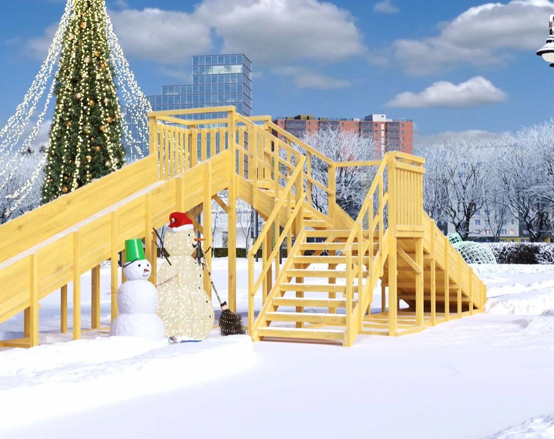 Зимняя горка TORUDA Север wood-7/1 (скат 5 м и 7,68 м) - вид 3